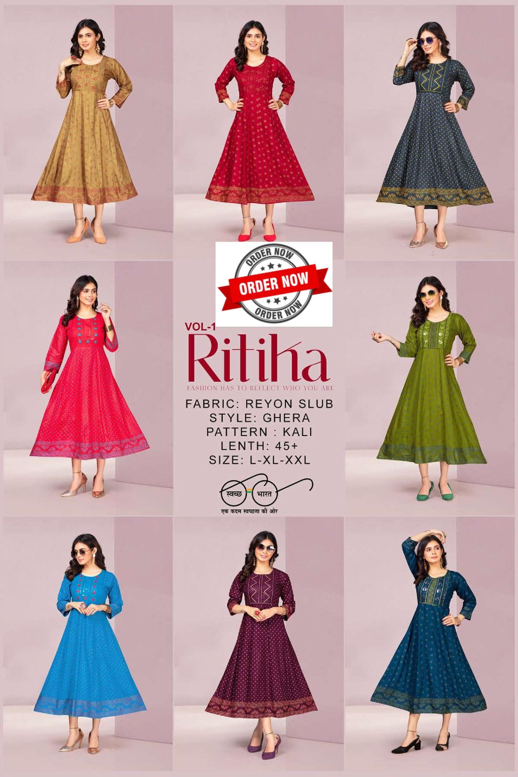 Ritika Vol 1 By Golden Block Printed Anarkali Kurtis Wholesale Shop In Surat

